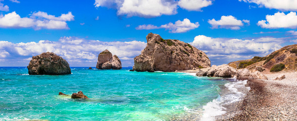 Best beaches of Cyprus - beautiful Petra tou Romiou, famous as a birthplace of Aphrodite