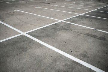 Closeup of empty parking lots © diesirae