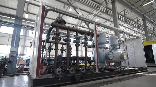 Oil and Gas equipment production plant. The group metering stations allow taking measurements of raw oil mass flow and free oil gas volume more accurately and effeciently.
