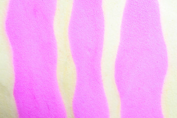Background of lilac and yellow plasticine. Clear borders, stripes, impressionism, modern background. Copy space.