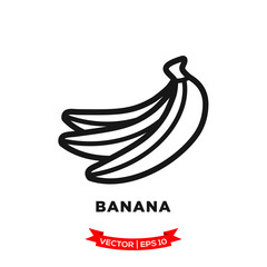 banana icon in trendy flat style