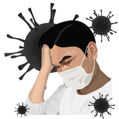 Coronavirus, COVID-19, pandemic, disease, vector image