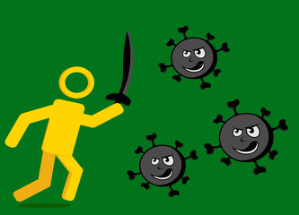 Ilustration vector graphic of Corona virus vector, Corona virus in Wuhan, Simple China virus vector, Fight corona, stopping corona virus.