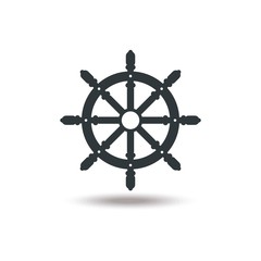 rudder icon flat vector illustration © Ayoub