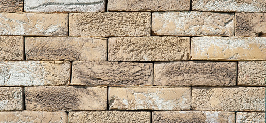 Closeup of the brick facade