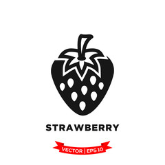 strawberry icon in trendy flat design