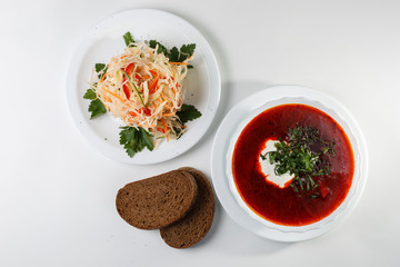 multi-course lunch offer on white plates