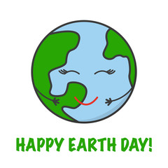 Vector card for Earth Day. Go green