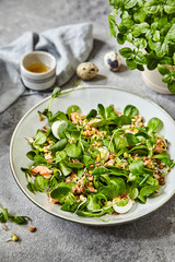 Diet salad with greens and egg