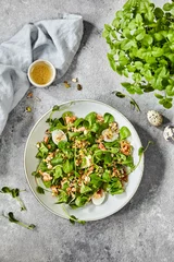 Fotobehang Diet salad with greens and egg © Анастасия Стасюк
