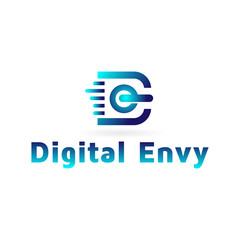 Marketing technology vector letter DE logo inspiration