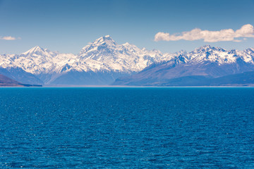 Mount Cook / Aoraki and Lake Pukaki in Canterbury New Zealand