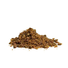 finely chopped olives isolated on white background