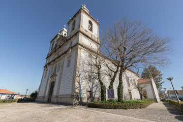 Fototapeta na wymiar architectural detail of the Sao Cristovao De Ovar parish church