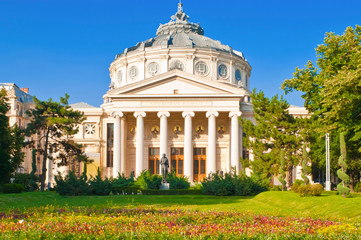 The Romanian Athenaeum - beautiful concert hall in Bucharest, Romania and a symbol of the Romanian...