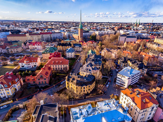 Ariel view of Helsinki old town, Finland.