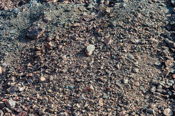 Close-up of a slag heap of iron ore quarry