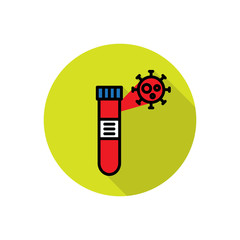 coronavirus detection infection laboratory line icon, vector illustration