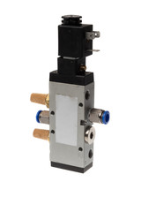 Steel alloy pneumatic solenoid switch valve with silencers and push in fittings, with the magnetic...