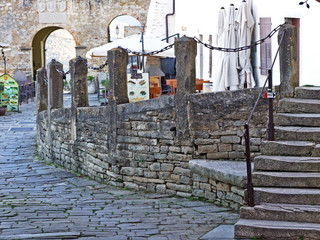 Old town with cultural and historical sights of Motovun - Istria, Croatia (Stara gradska jezgra sa...