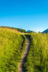 View at valley and mountains in Innsbruck, Austria.