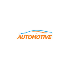 Automotive car logo design with concept sports vehicle icon silhouette on black background. Vector illustration.