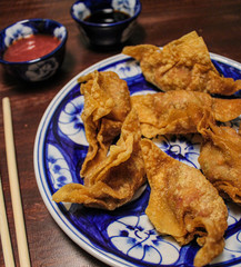 Vegetarian Fried Wontons at a restaurant in Ho Chi Minh, Vietnam