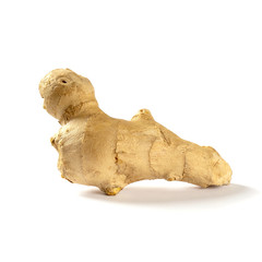Yellow ginger root, cold remedy isolated on white