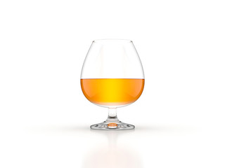 Whiskey glass scotch bourbon creative isolated on white background high resolution 3d illustration