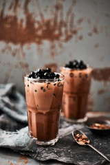 Milk Bubble Tea with Tapioca Pearls. .