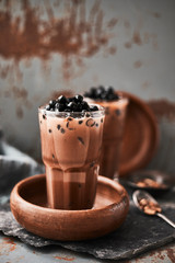 Milk Bubble Tea with Tapioca Pearls. .