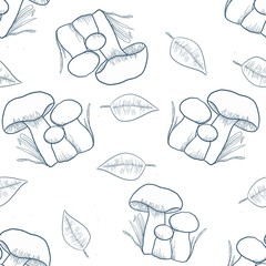 Fototapeta premium Pattern with mushrooms