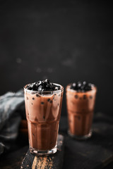 Milk Bubble Tea with Tapioca Pearls. .