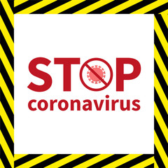 Stop coronavirus vector banner with prohibition sign