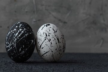 Easter eggs. Easter. Black and white. Easter background