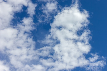 .Clouds in the firmament, evening sunset, clear Sunny day.