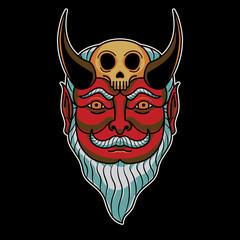 Devil Skull Vintage Tattoo Retro