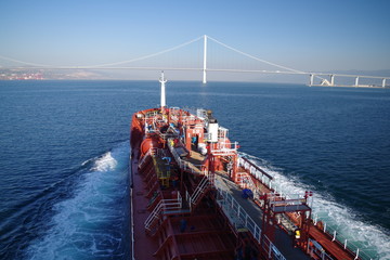 Chemical tanker underway