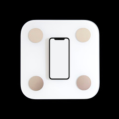 Smart weight scale and a smartphone with a neutral screen to add a mobile application.