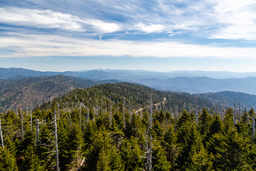 The Smoky Mountains mountains from the top of Clingman's Dome