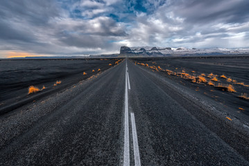 One of the main roads in Iceland around Vik