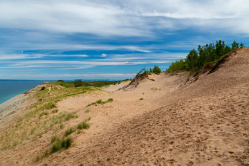 Lake Michigan from the top of the Sleeping Bear Dunes.