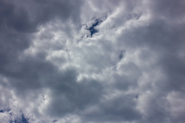 .Clouds in the firmament, evening sunset, clear Sunny day.