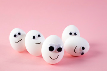 concept social networks communication and emotions - eggs wink