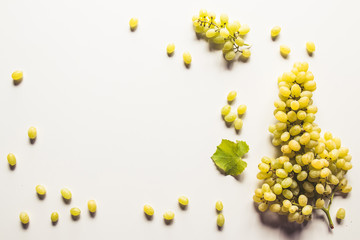 Green grape bunch isolated on white background