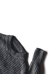 Warm knitted sweater with a pattern. Isolate on white.