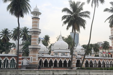 Fototapeta na wymiar Masjid Jamek Mosque in Kuala Lumpur, Malaysia