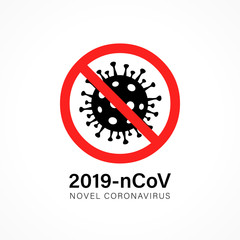 Corona Virus prevention ilustration of coronavirus. Corona Virus 2019-ncov in Wuhan, China, global spread, and concept of icon of stopping CoronaVirus Covid-19