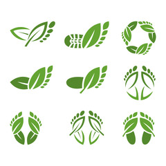 Set Footprint Health Nature Logo Design