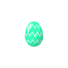 Easter egg with pattern. Vector isolated illustration.